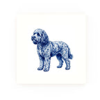 Cockapoo Delft blue decorative ceramic tile – no corner style