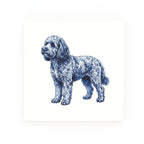 Cockapoo Delft blue decorative ceramic tile – no corner style