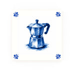 Coffee Pot Delft blue decorative ceramic tile – Modern corner style