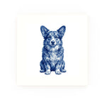 Corgipoo Delft blue decorative ceramic tile – no corner style