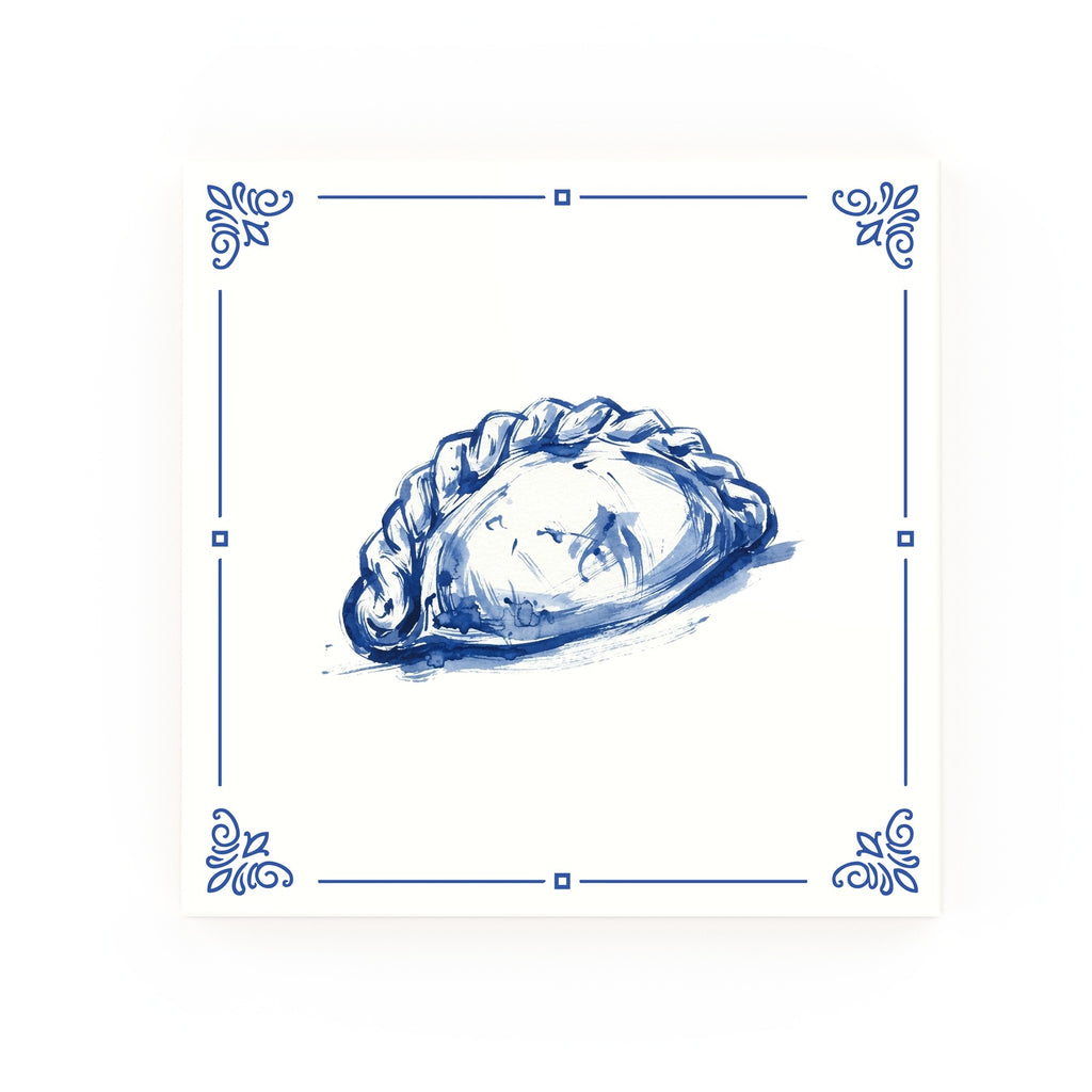 Cornish Pasty Delft blue decorative ceramic tile – Classic corner style