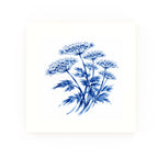 Cow Parsley Delft blue decorative ceramic tile – no corner style