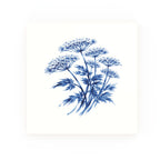 Cow Parsley Delft blue decorative ceramic tile – no corner style
