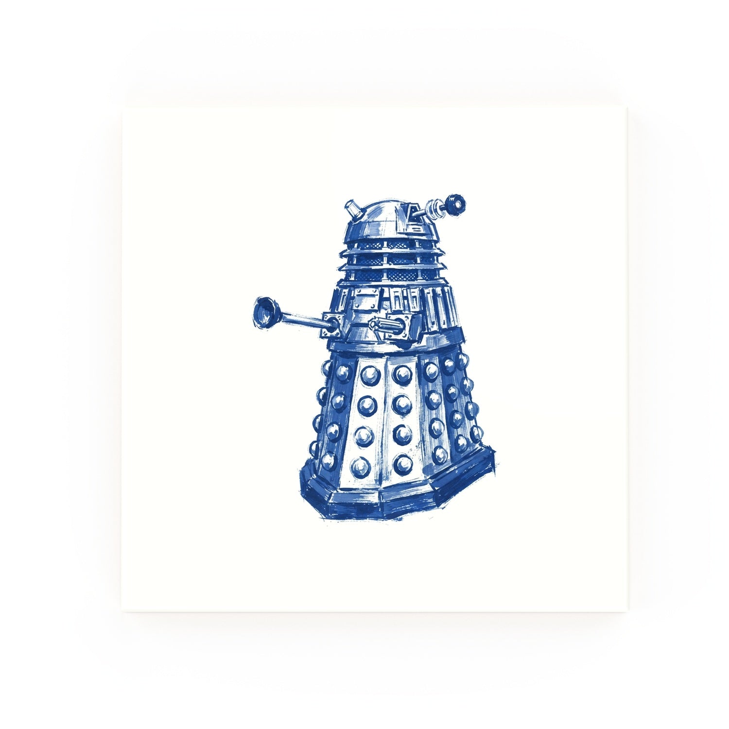 Dalek Delft blue decorative ceramic tile – no corner style