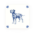 Dalmatian Delft blue decorative ceramic tile – Modern corner style