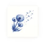 Dandelions Delft blue decorative ceramic tile – no corner style
