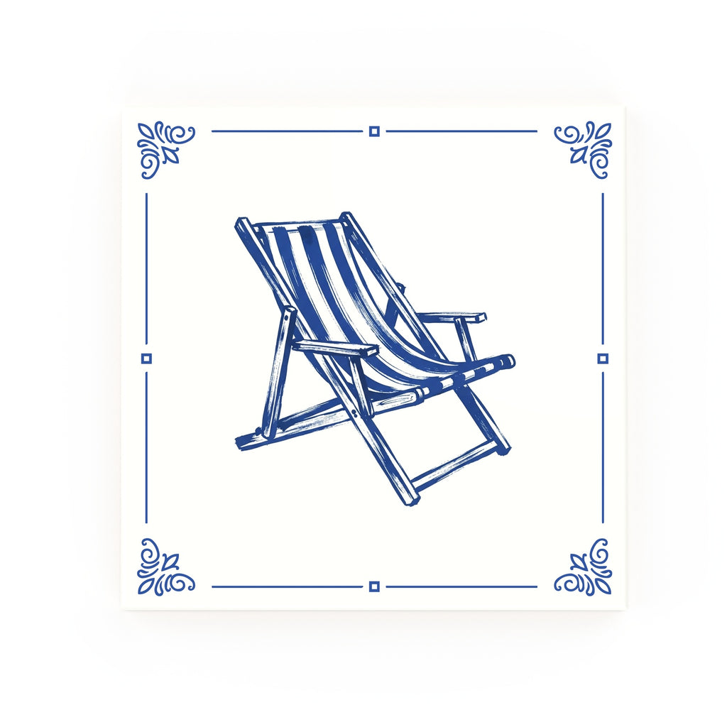 Deck Chair Delft blue decorative ceramic tile – Classic corner style