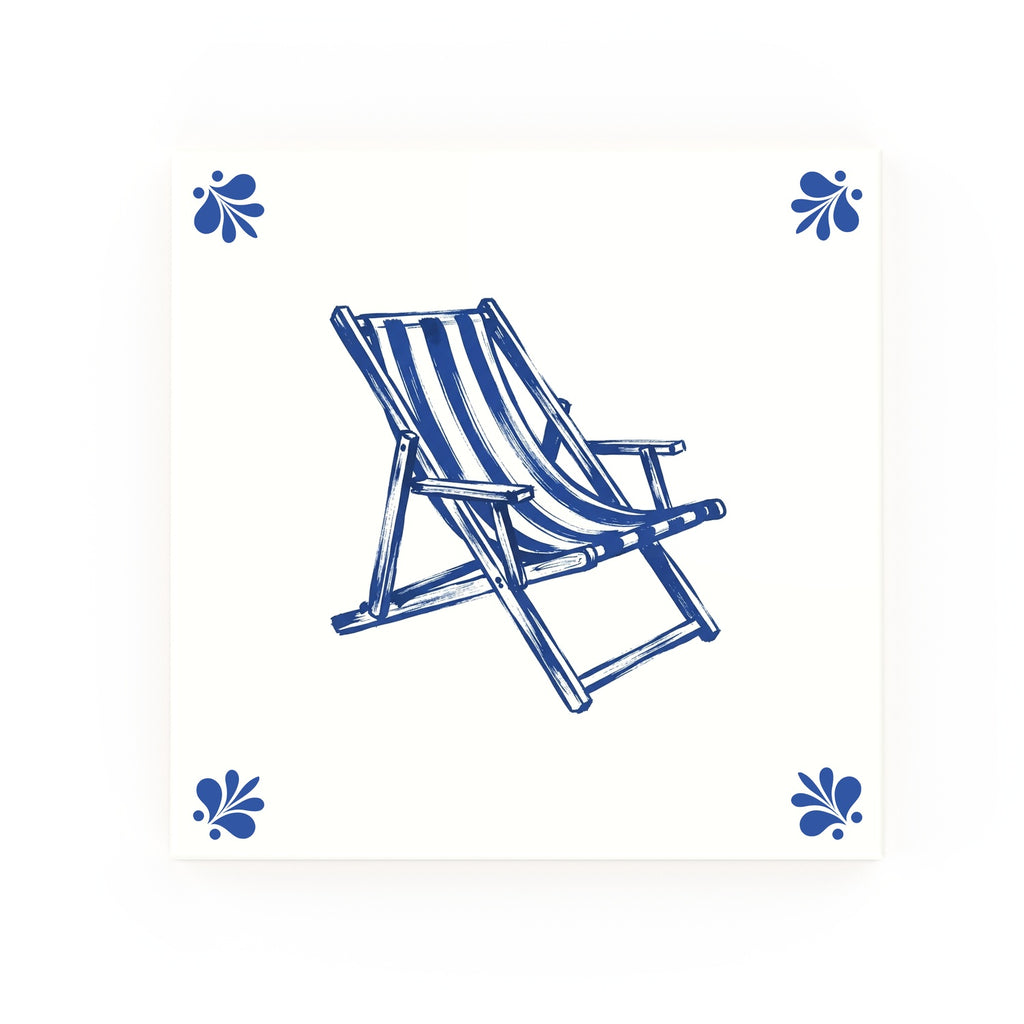 Deck Chair Delft blue decorative ceramic tile – Modern corner style