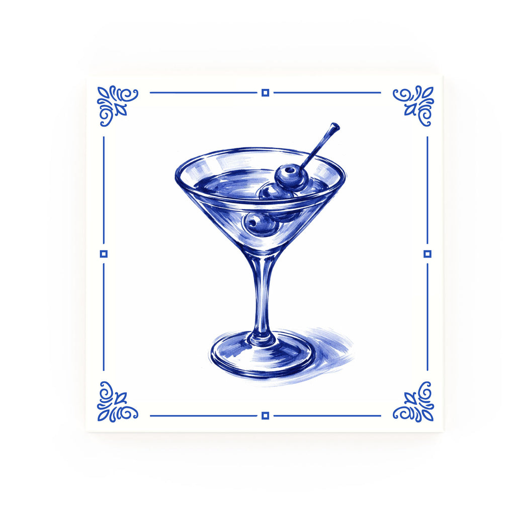 Dirty Martini Delft blue decorative ceramic tile – Classic corner style