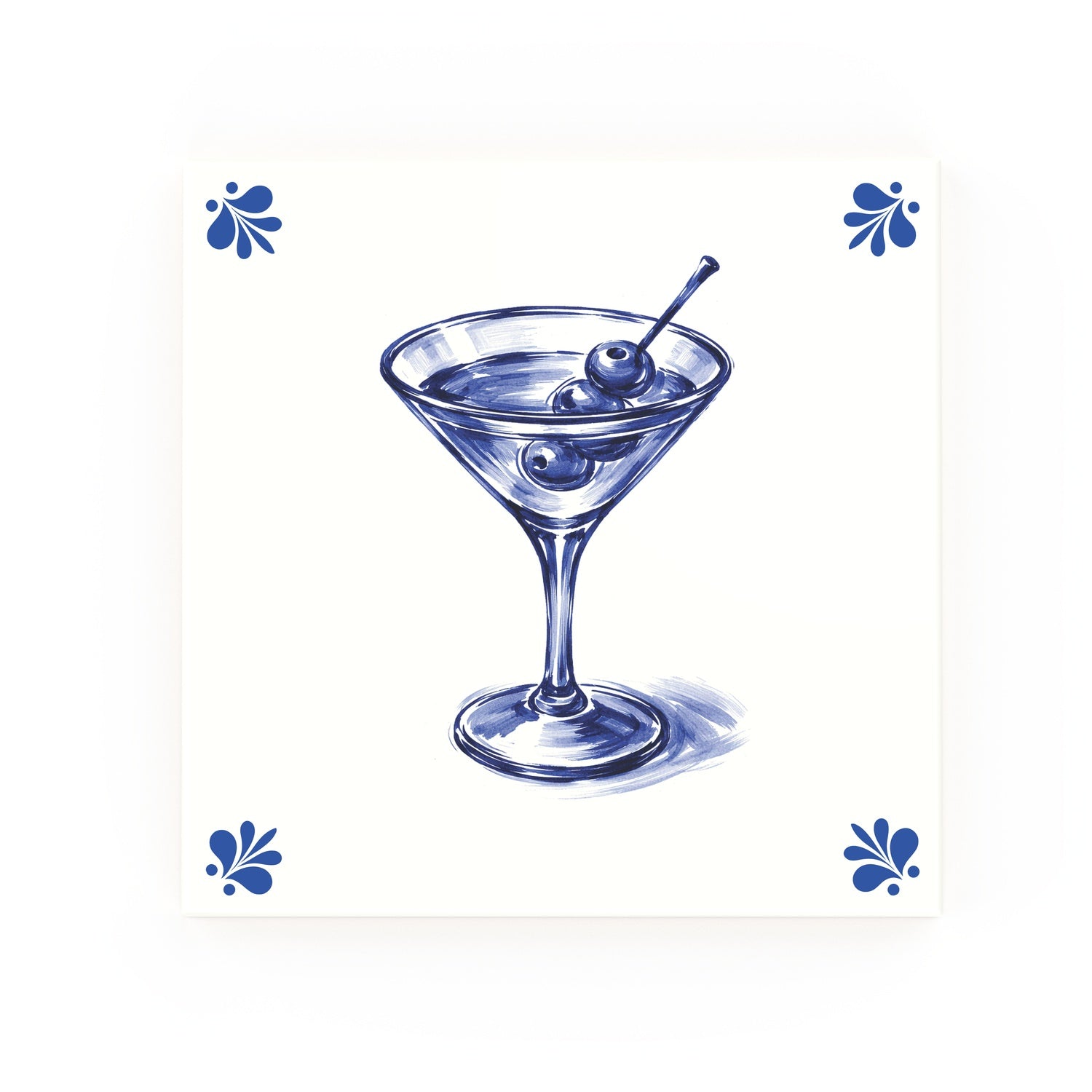 Dirty Martini Delft blue decorative ceramic tile – Modern corner style