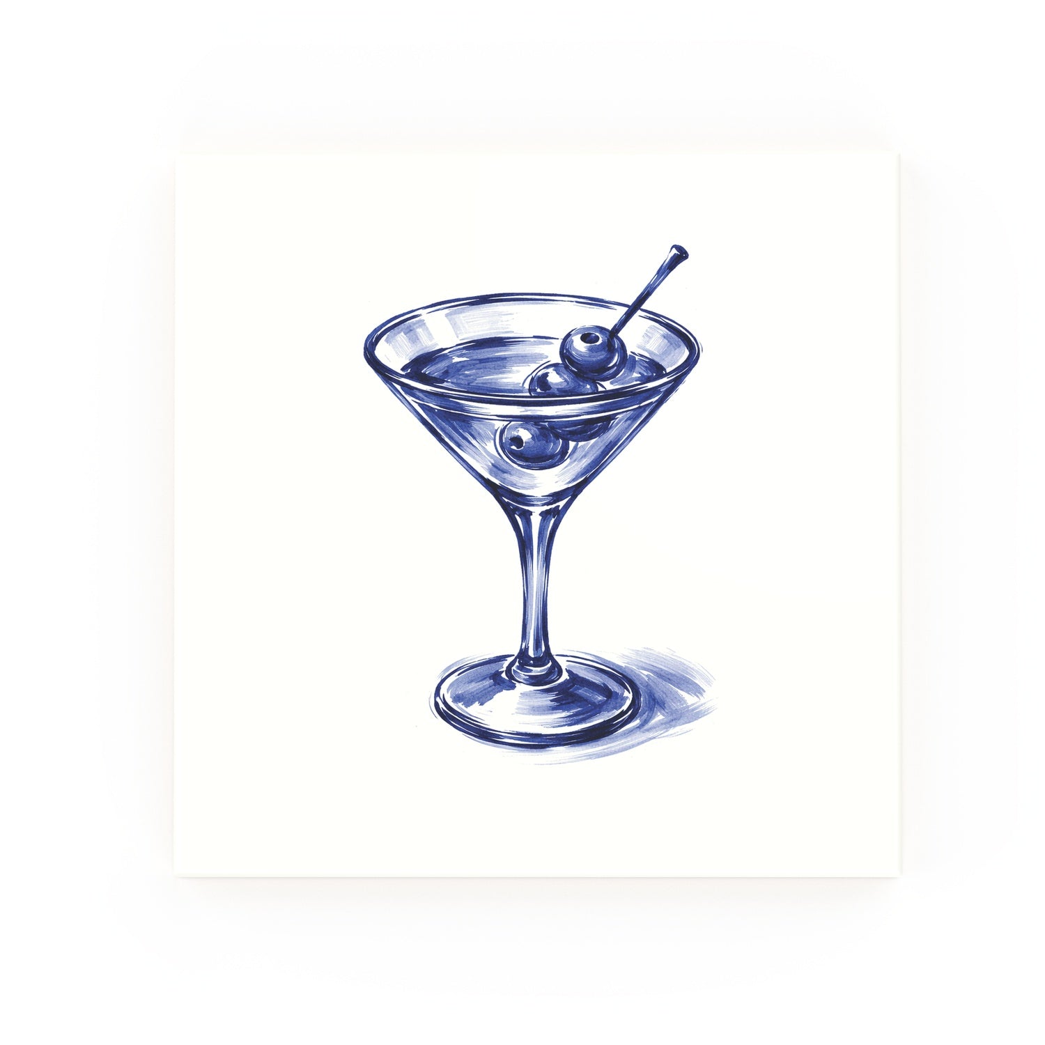 Dirty Martini Delft blue decorative ceramic tile – no corner style