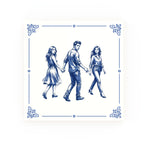 Distracted Boyfriend Delft blue decorative ceramic tile – Classic corner style