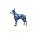Doberman Pinscher Delft blue decorative ceramic tile – no corner style