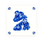 Drake Hotline Bling Delft blue decorative ceramic tile – Modern corner style