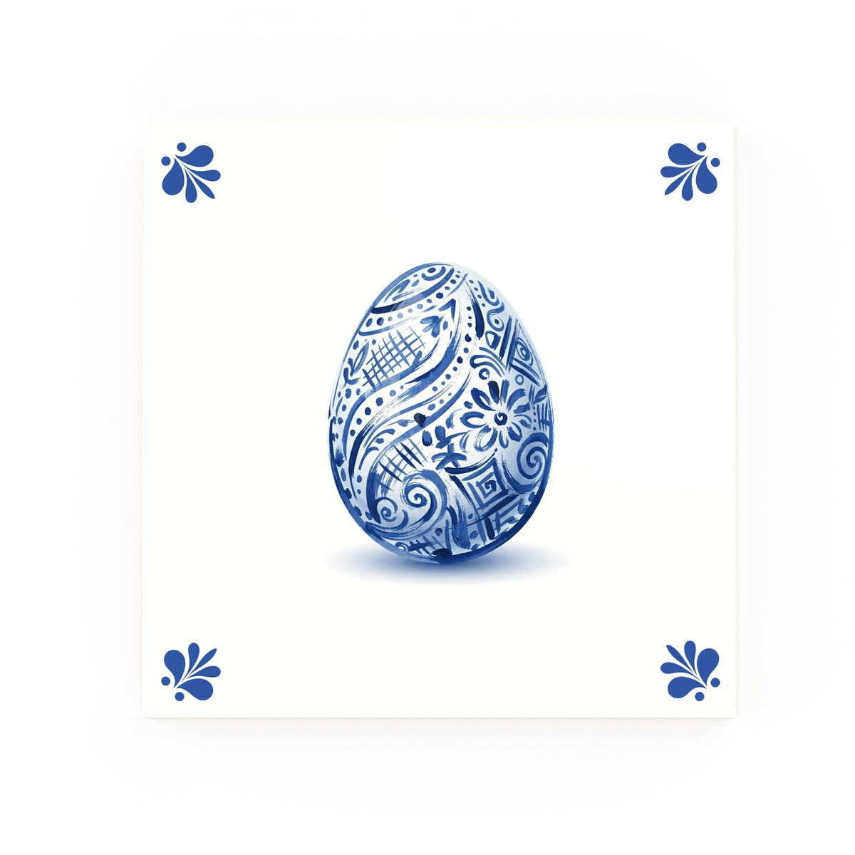 Easter Egg Delft blue decorative ceramic tile – Modern corner style