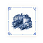 Edinburgh Castle Delft blue decorative ceramic tile – classic corners