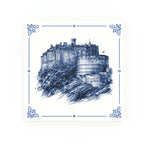 Edinburgh Castle Delft blue decorative ceramic tile – classic corners