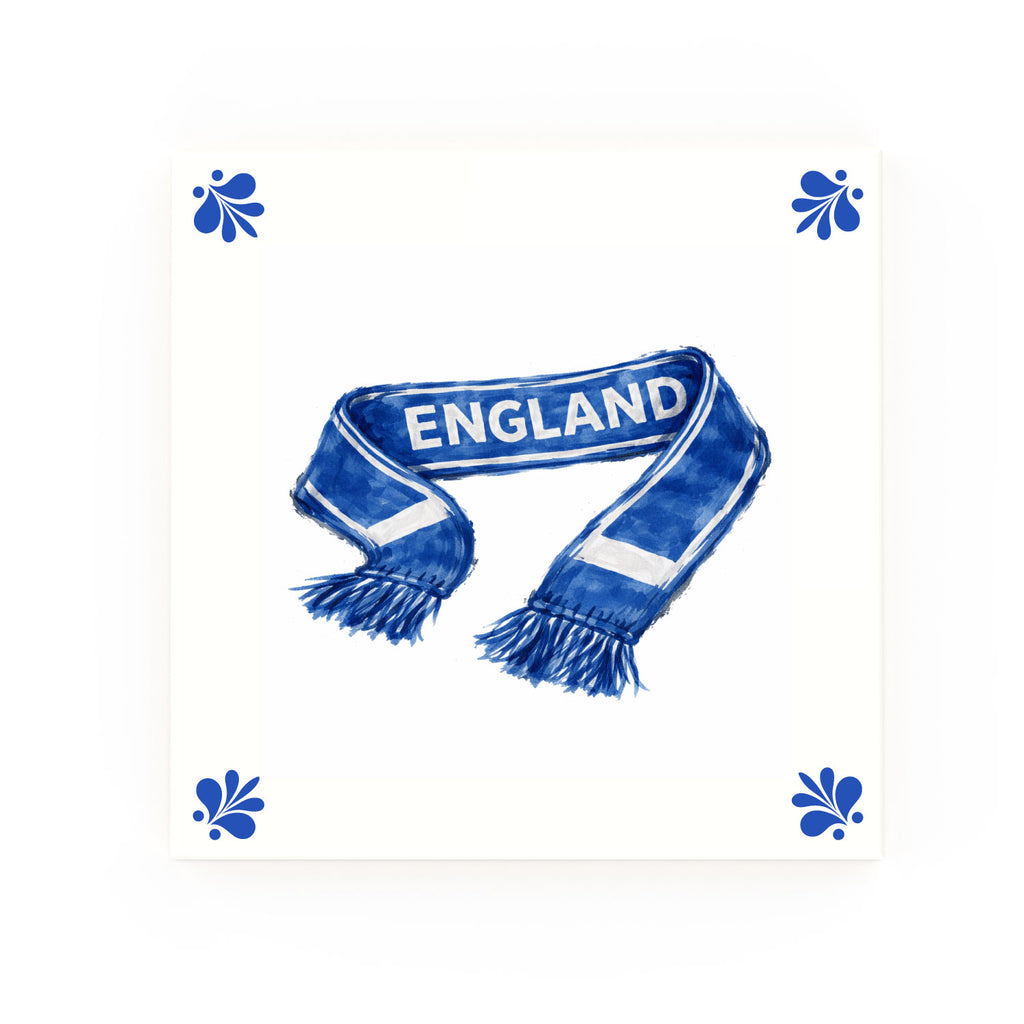 England Scarf Delft blue decorative ceramic tile – Modern corner style
