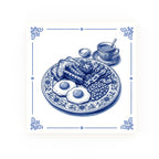 English Breakfast Delft blue decorative ceramic tile – classic corners