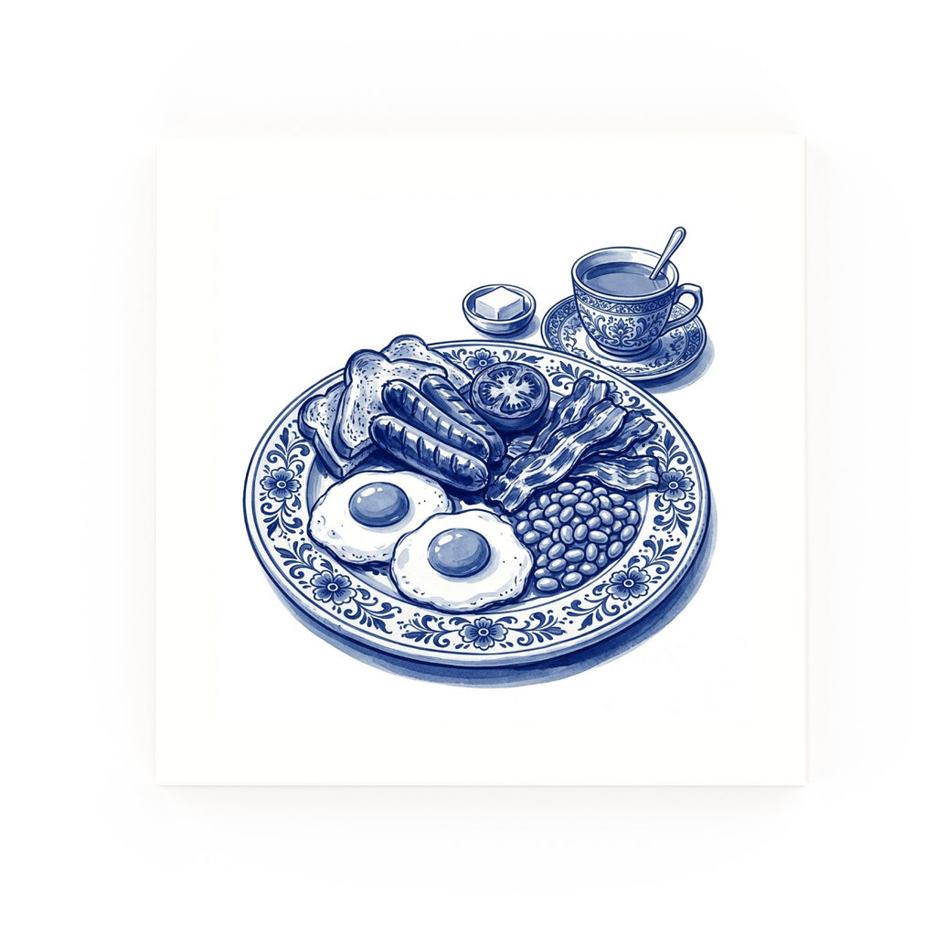Delft blue ceramic tile no border – English Breakfast design