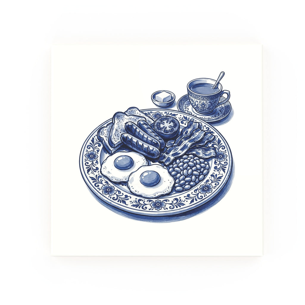 Delft blue ceramic tile no border – English Breakfast design