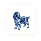 English Springer Spaniel Delft blue decorative ceramic tile – no corner style