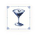 Espresso Martini Delft blue decorative ceramic tile – Classic corner style