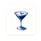 Espresso Martini Delft blue decorative ceramic tile – no corner style