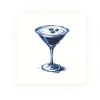 Espresso Martini Delft blue decorative ceramic tile – no corner style