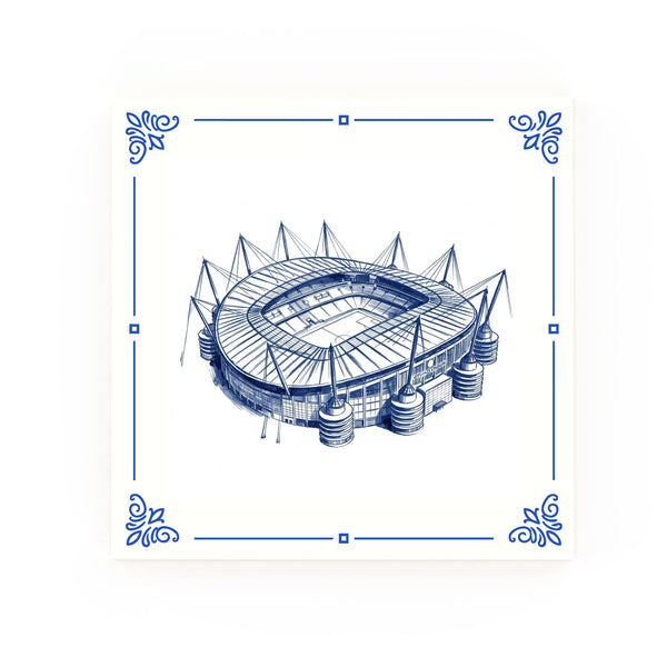 Etihad Delft blue decorative ceramic tile – Classic corner style