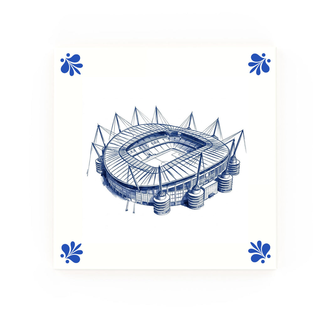 Etihad Delft blue decorative ceramic tile – Modern corner style