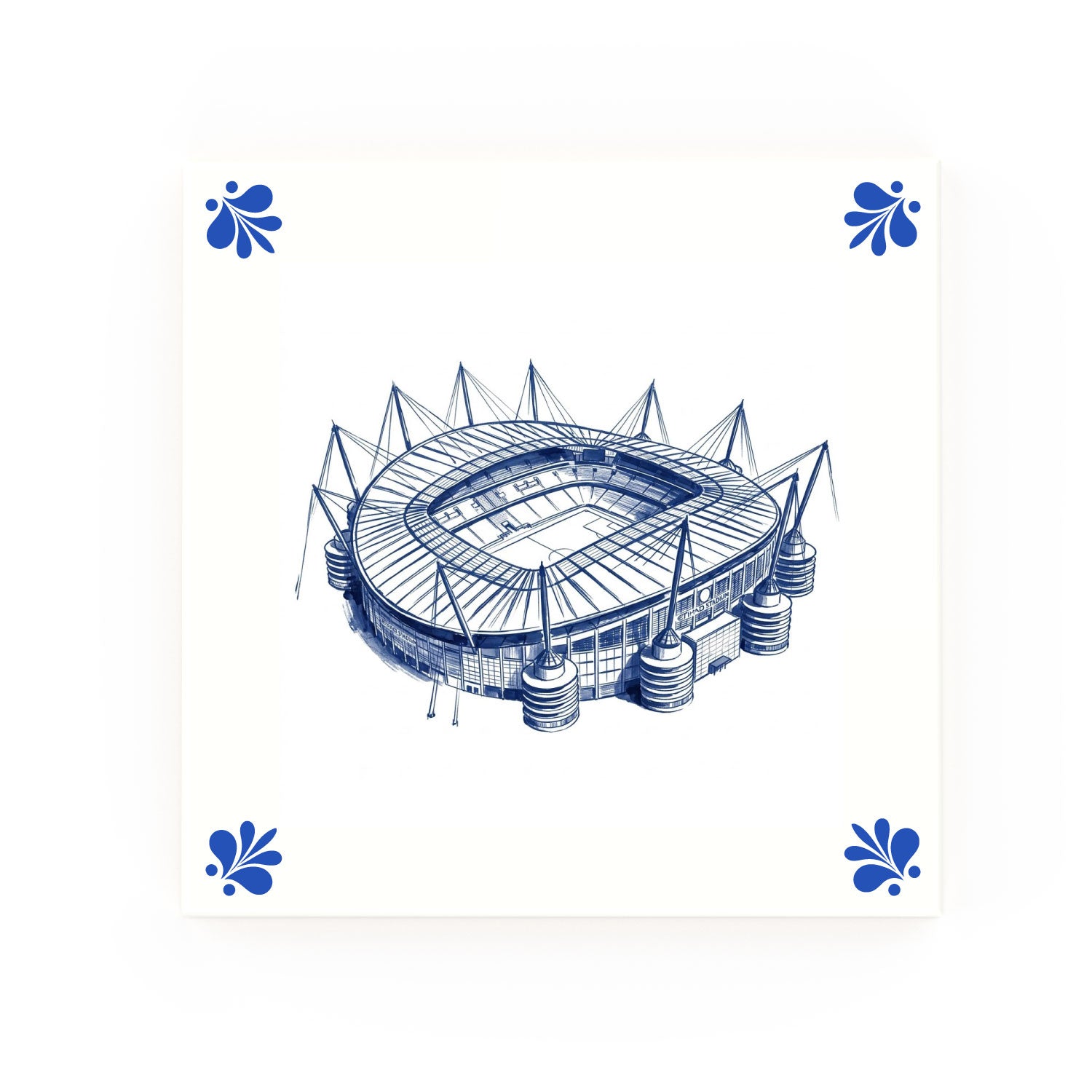 Etihad Delft blue decorative ceramic tile – Modern corner style