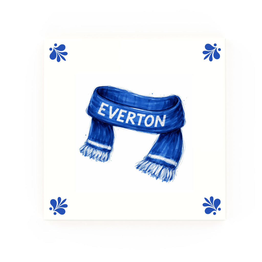 Everton Scarf Delft blue decorative ceramic tile – Modern corner style