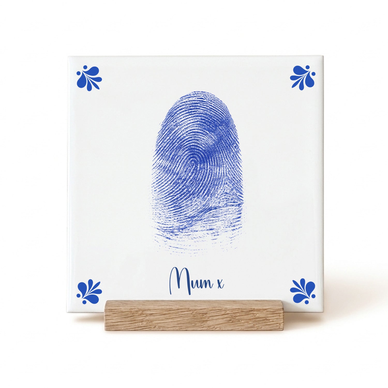 Fingerprint | Delft Blue Ceramic Tile