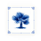 Fan Palm Delft blue decorative ceramic tile – Classic corner style