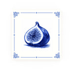 Fig Delft blue decorative ceramic tile – Classic corner style
