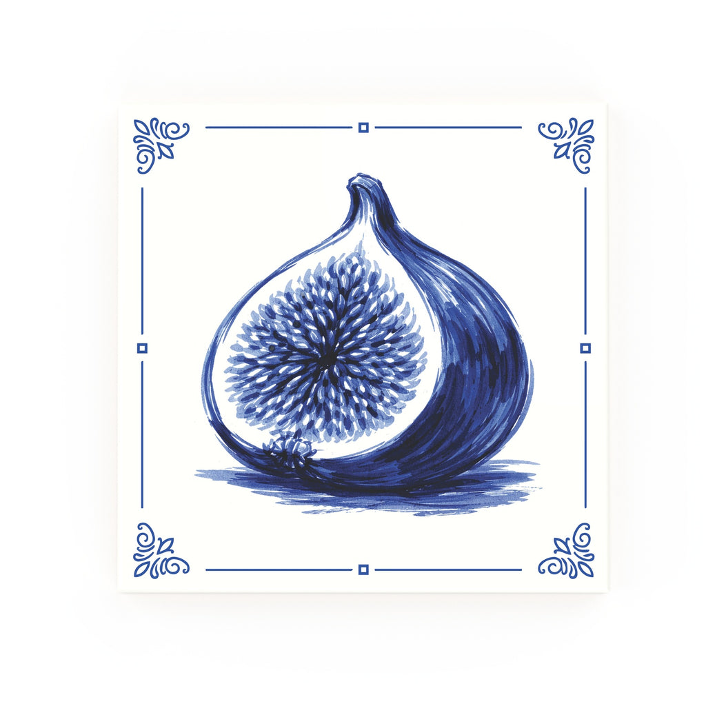 Fig Delft blue decorative ceramic tile – Classic corner style