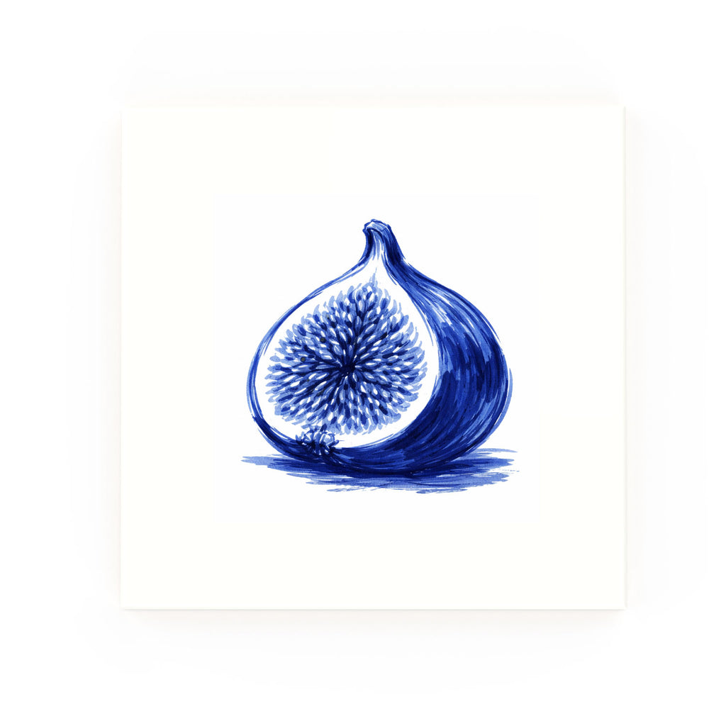 Fig Delft blue decorative ceramic tile – no corner style