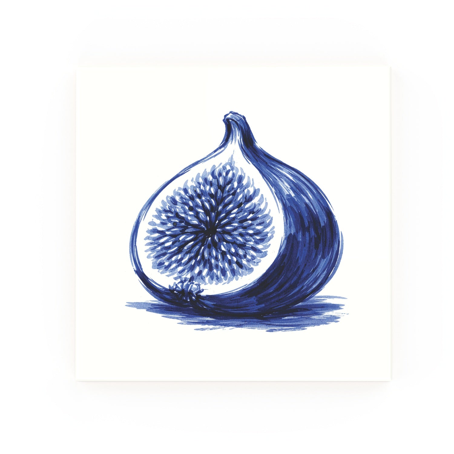 Fig Delft blue decorative ceramic tile – no corner style