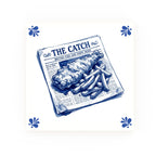 Fish and Chips Delft blue tile – modern rounded corners