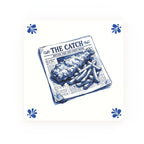 Fish and Chips Delft blue tile – modern rounded corners