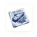 Delft blue ceramic tile no border – Fish and Chips design
