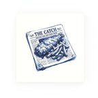 Delft blue ceramic tile no border – Fish and Chips design