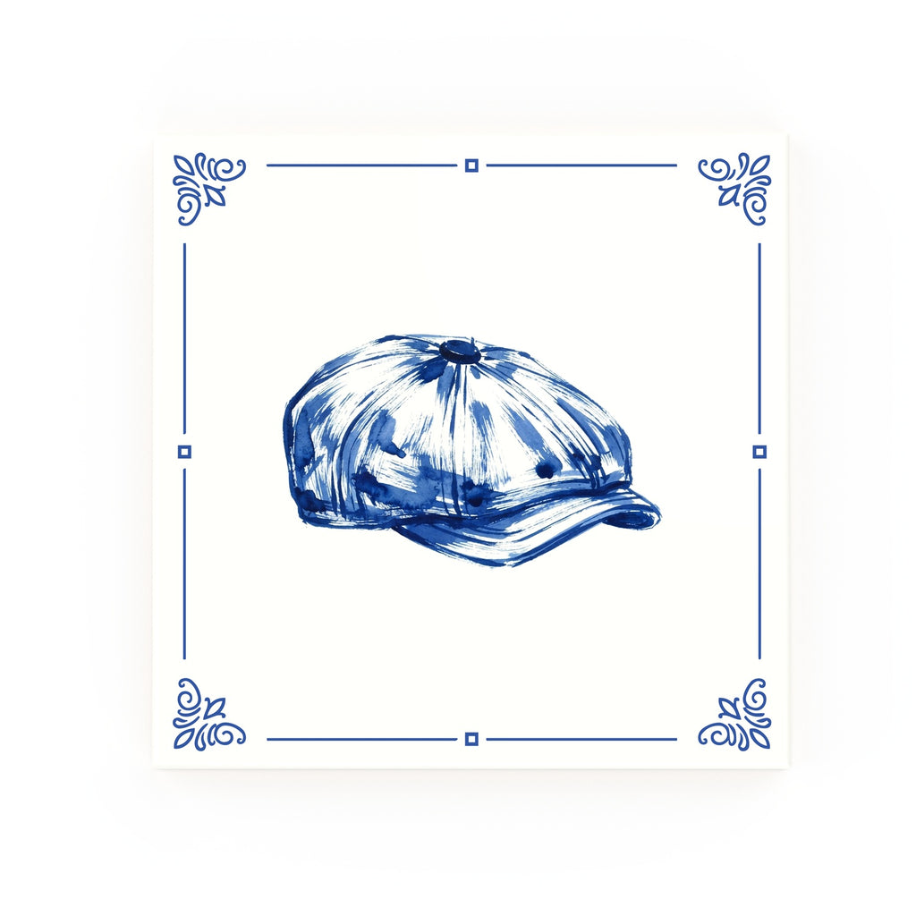 Flat Cap Delft blue decorative ceramic tile – Classic corner style