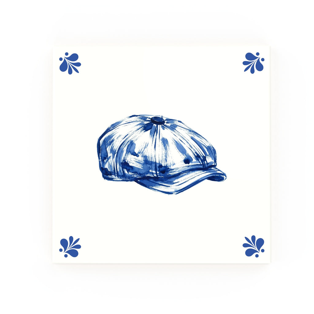 Flat Cap Delft blue decorative ceramic tile – Modern corner style