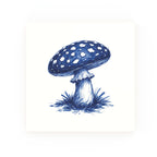 Fly Agaric Mushroom Delft blue decorative ceramic tile – no corner style