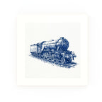 Flying Scotsman Delft blue decorative ceramic tile – no corner style