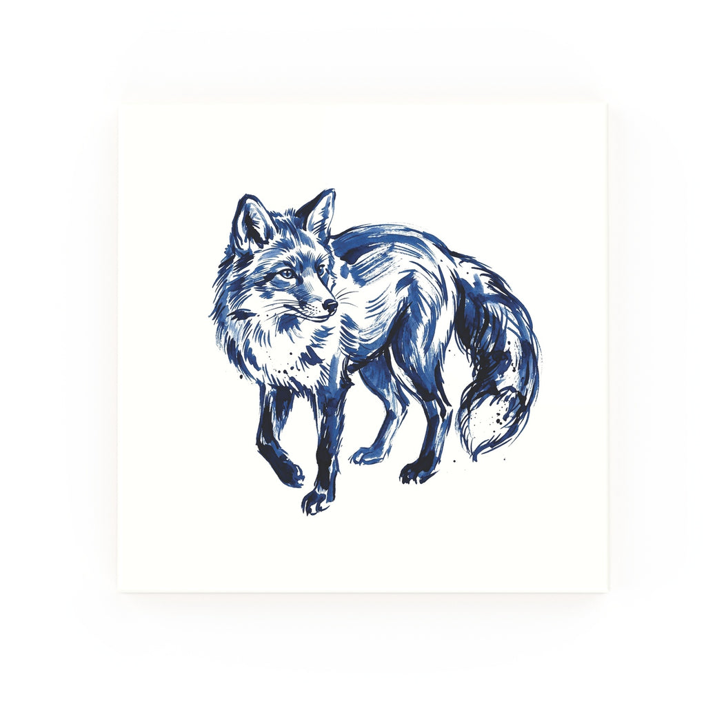 Delft blue ceramic tile no border – Fox design