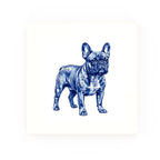 French Bulldog Delft blue decorative ceramic tile – no corner style