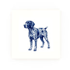 German Shorthaired Pointer Delft blue decorative ceramic tile – no corner style